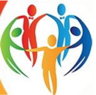 Colourful graphic of stylised people holding hands and dancing in a circle